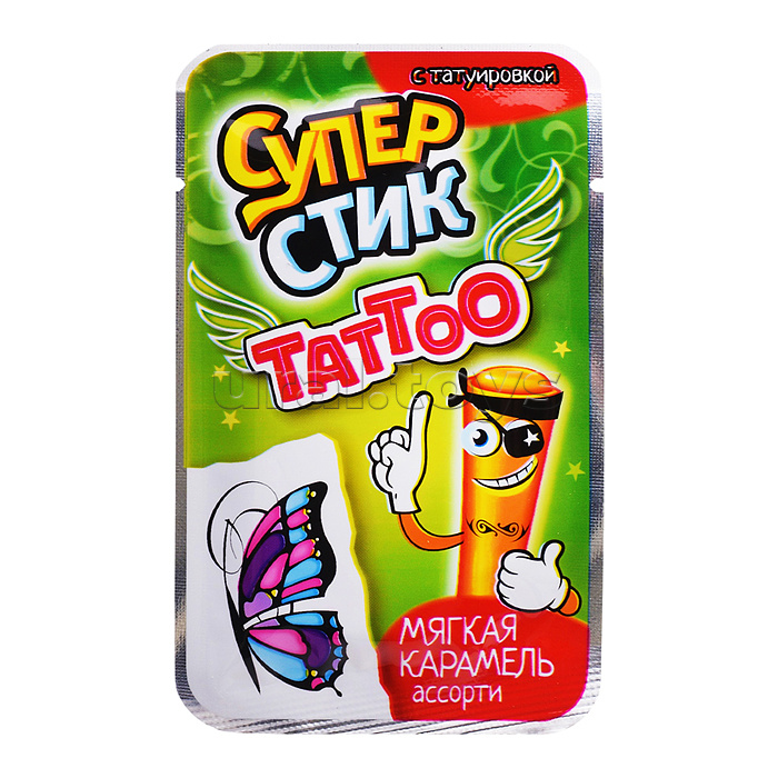 Мягкая карамель "Супер стик с тату " 5гр*40шт