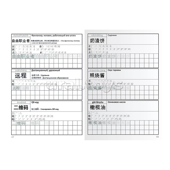 Учимся писать китайские иероглифы. Прописи. Продвинутый уровень