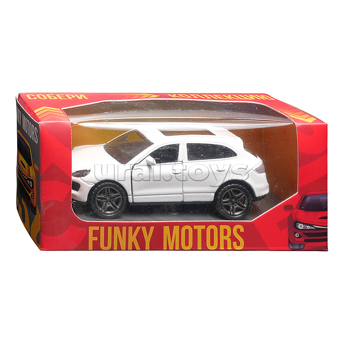 Белая инерционная машинка с люком на крыше die-cast , 1:32