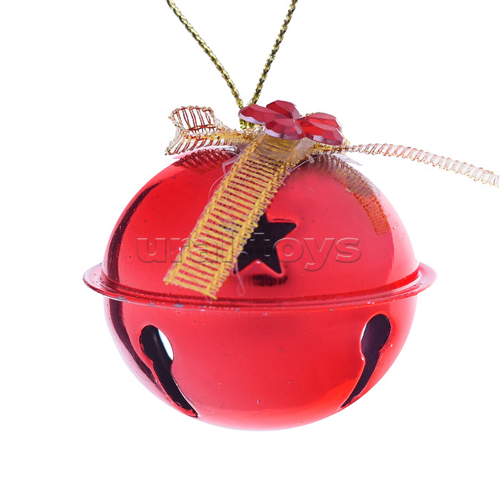 Набор новогодних украшений S1631 "Звездное сияние" красные (5см.*4шт.)