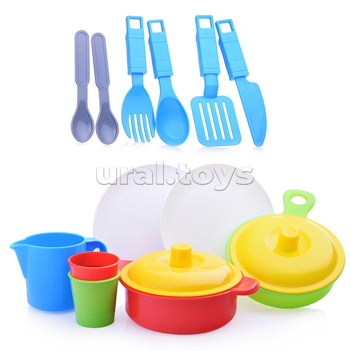 Набор посуды 15 предметов в сетке