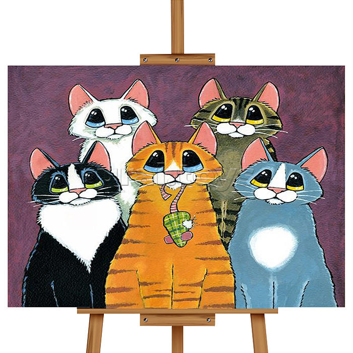 Набор для рисования "Картина по номерам 30х20 см. Портрет котов"