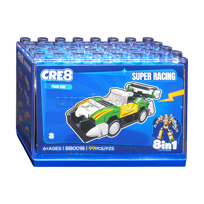 Конструктор "Робот-суперкары" 8 в 1 в коробке