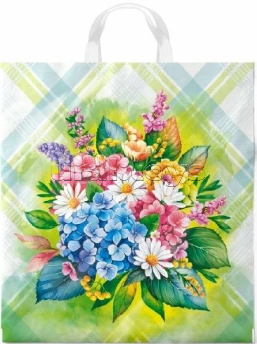Пакет ПЭ с петлевой ручкой 38x42+6см "Июль" ПНД