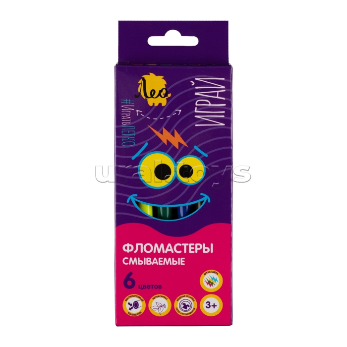 Фломастеры смываемые 6 цв "Играй"