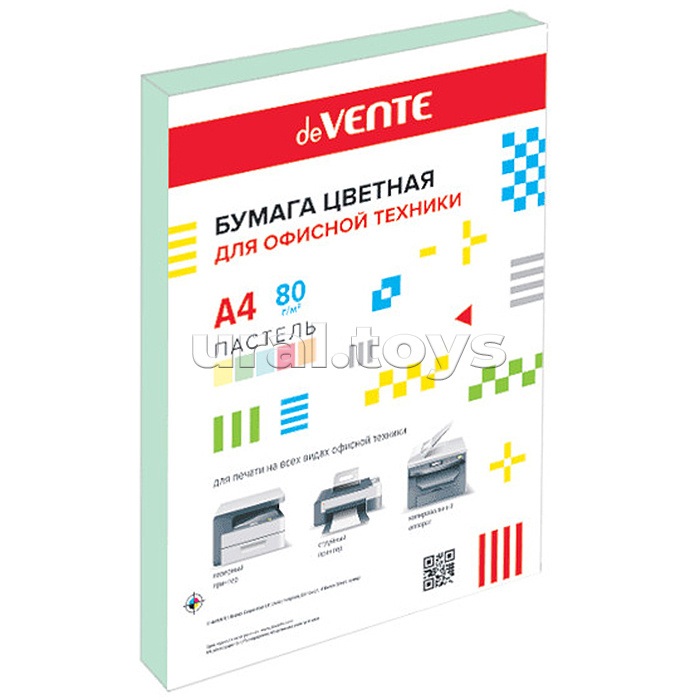 Бумага цветная для офисной техники A4 50 л, 80 г/м², пастельный салатовый, в пластиковом пакете Бумага цветная для офисной техники A4 50 л, 80 г/м², пастельный салатовый, в пластиковом пакете