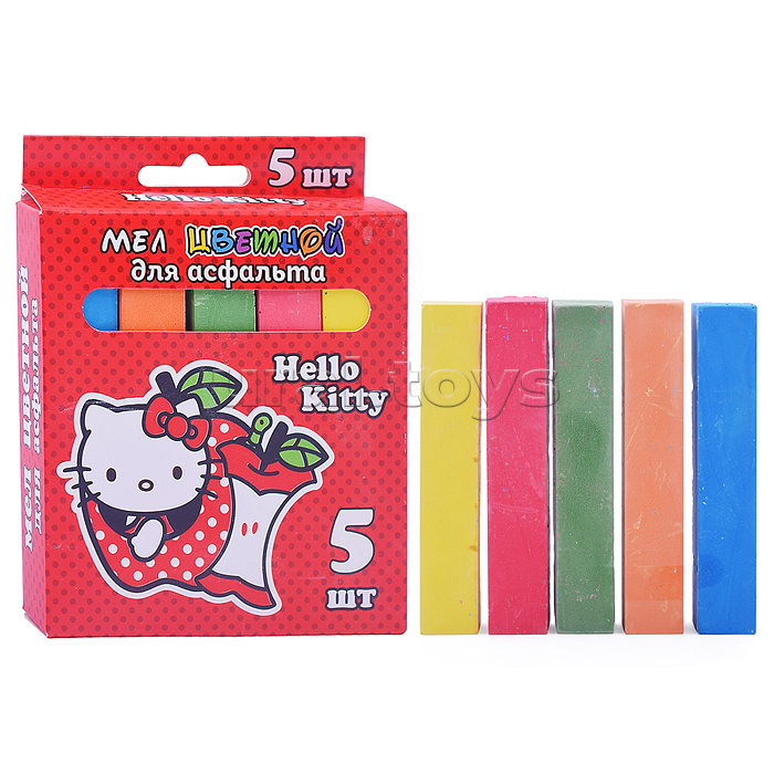 Мел цветной Hello Kitty, для асфальта, JUMBO, 5 шт. в картонной упаковке с европодвесом