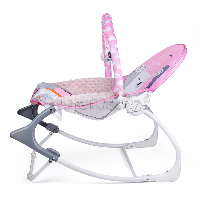 Шезлонг детский "Белый мишка" музыка, вибрация, в коробке