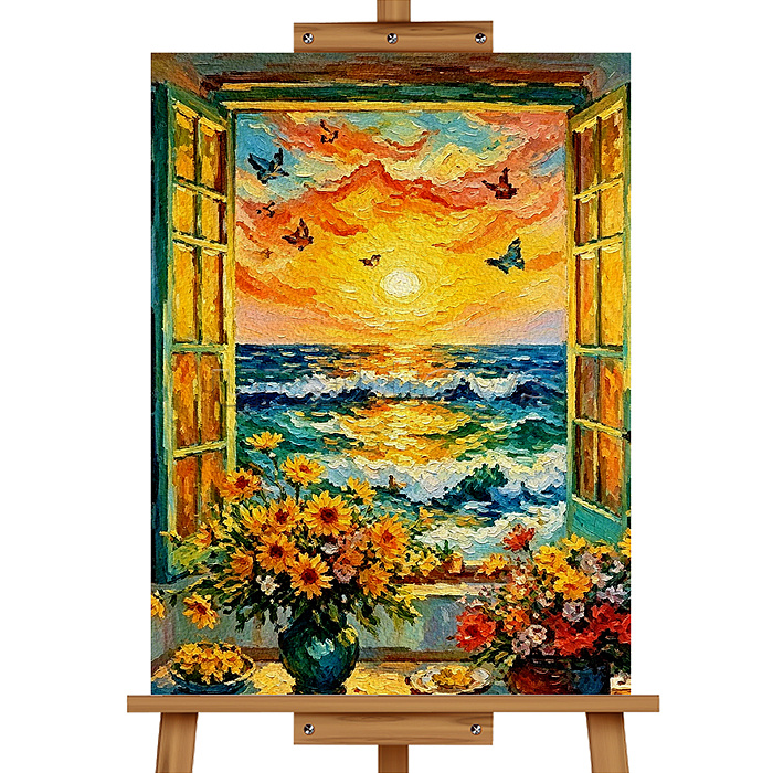 Картина по номерам "Закат на море" 40х30 см.