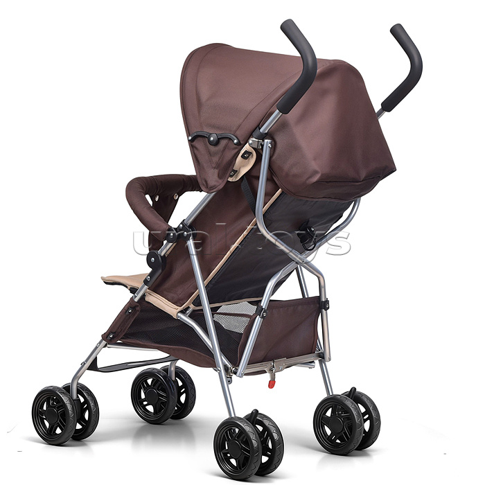 Детская прогулочная коляска-трость Prammy Brown, коричневый