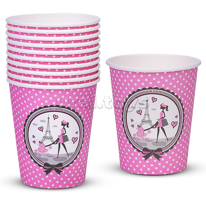Набор посуды одноразовой "Париж" стаканы (10 шт)