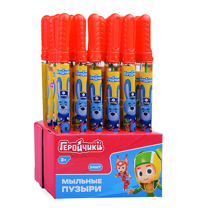 Мыльные пузыри "Геройчики" колба в термоплёнке, 120 мл., 24 шт в д/б