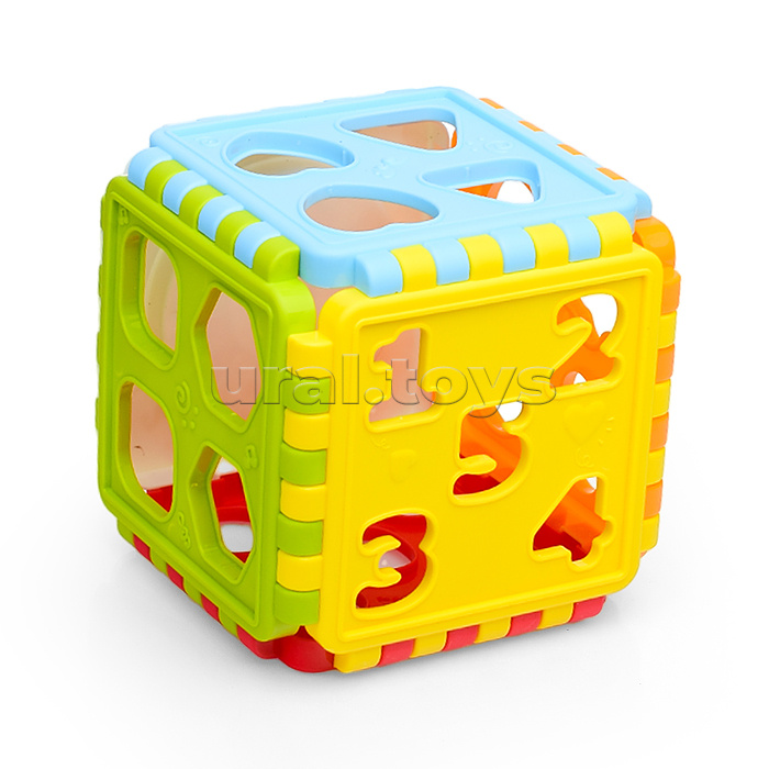 Куб развивающий "Сортер-часики" в пакете