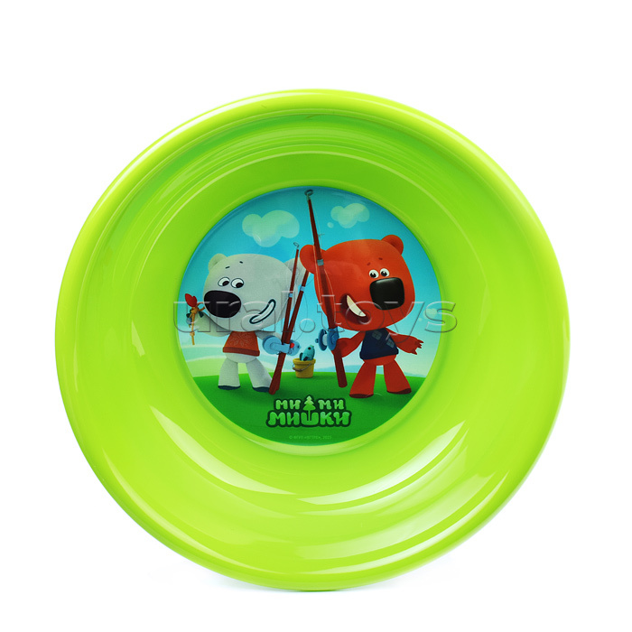 Тарелка глубокая детская с декором "Ми-ми-мишки" 185 мм (зеленый)
