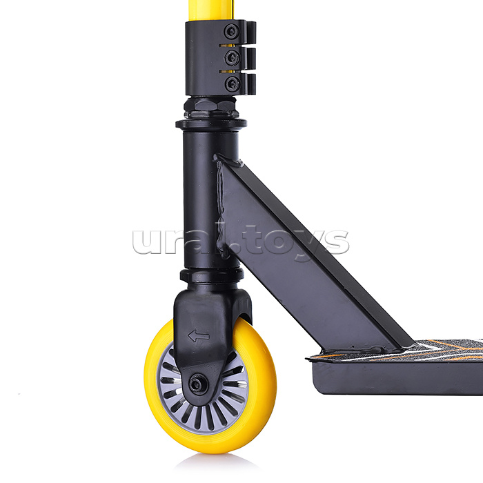 Самокат трюковый ROCKET,колеса PU/пластик 100 мм,ABEC 7, жёлтый