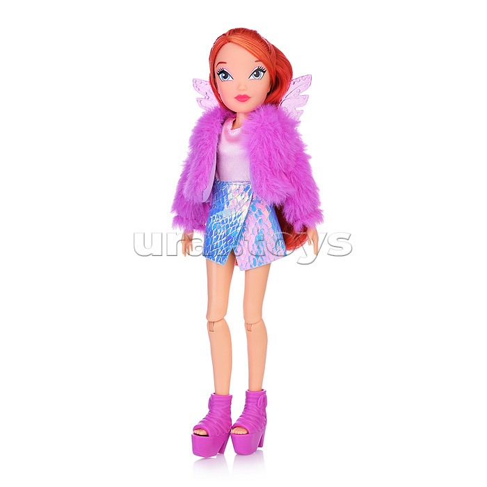 Шарнирная кукла Winx Club "Fashion" Блум с крыльями и аксессуарами (6 шт.),  24 см