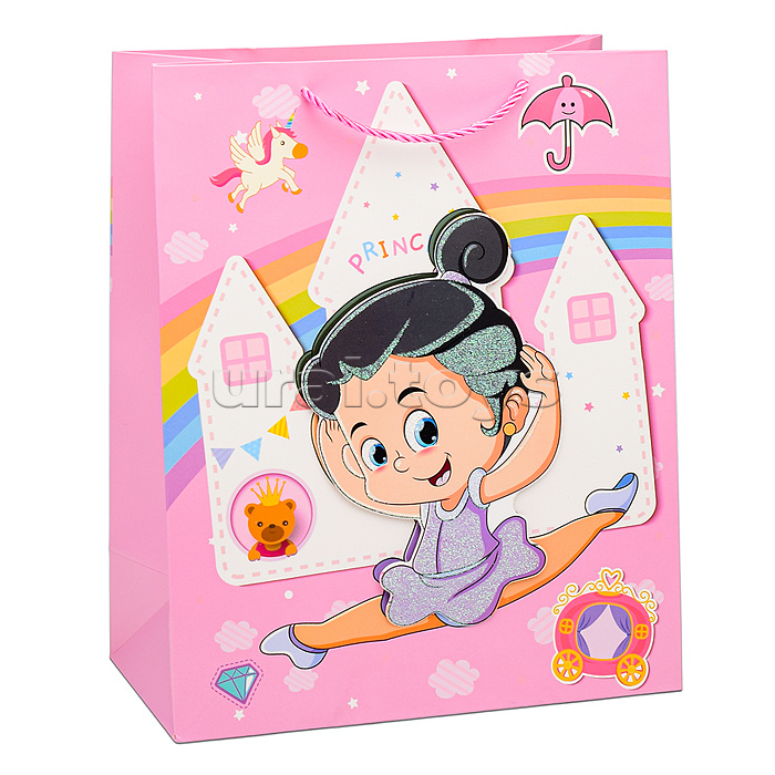 Пакет подарочный "Маленькая спортсменка" 26х32х12 см