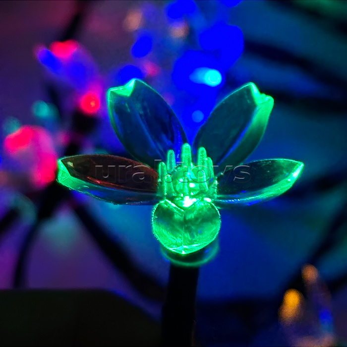 Электрогирлянда 3м, 20 ламп Цветочки, цветная