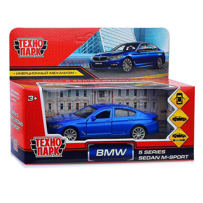 Машина металл BMW 5-ER Sedan M-Sport, 12 см, (откр. двери, багаж, син,) в коробке Машина металл BMW 5-ER Sedan M-Sport, 12 см, (откр. двери, багаж, син,) в коробке