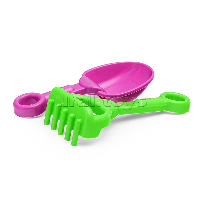 Набор песочный №13 (ведро+лопатка+грабли+2 формочки транспорт)