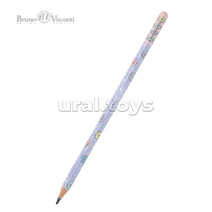 Карандаш чернографитовый пластиковый, грифель 3мм НВ "ArtGraphix. Zefir. My Sweet. Пончики" Карандаш чернографитовый пластиковый, грифель 3мм НВ "ArtGraphix. Zefir. My Sweet. Пончики"