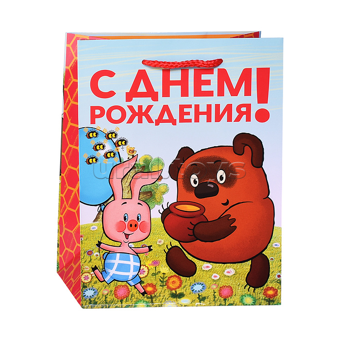 Пакет подарочный глянцевый Союзмультфильм m, Винни Пух.