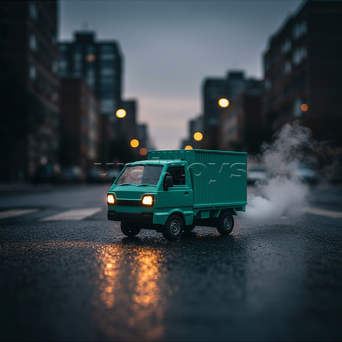 Машина "Фургон" р/у, 27 MHz, со спреем, с аккум., в коробке