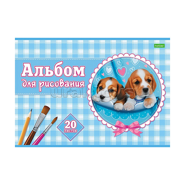 Альбом для рисования 20л "Милые мордашки" А4 на скобе