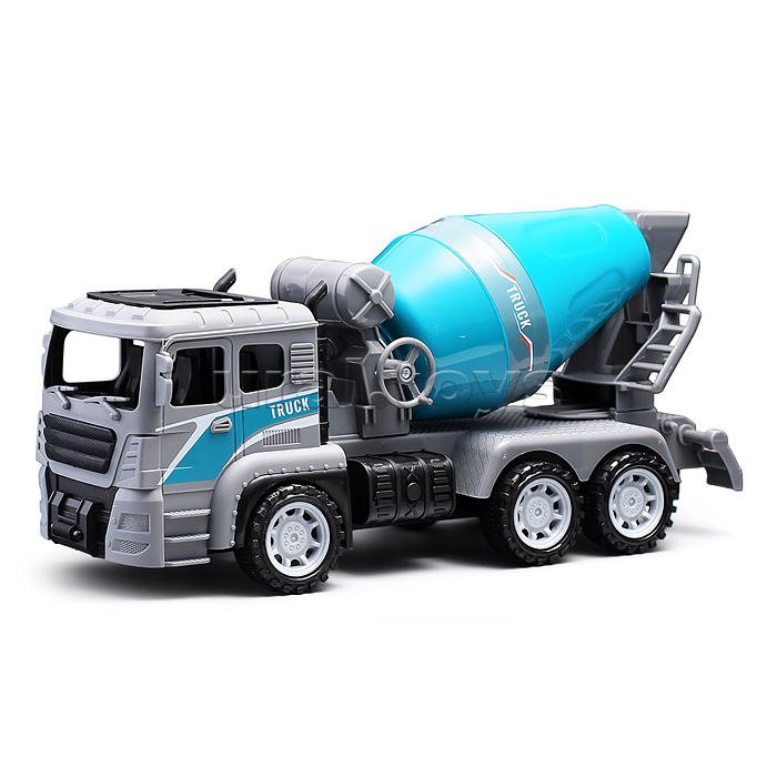 Машина "Бетономешалка" с дорожными знаками, в коробке