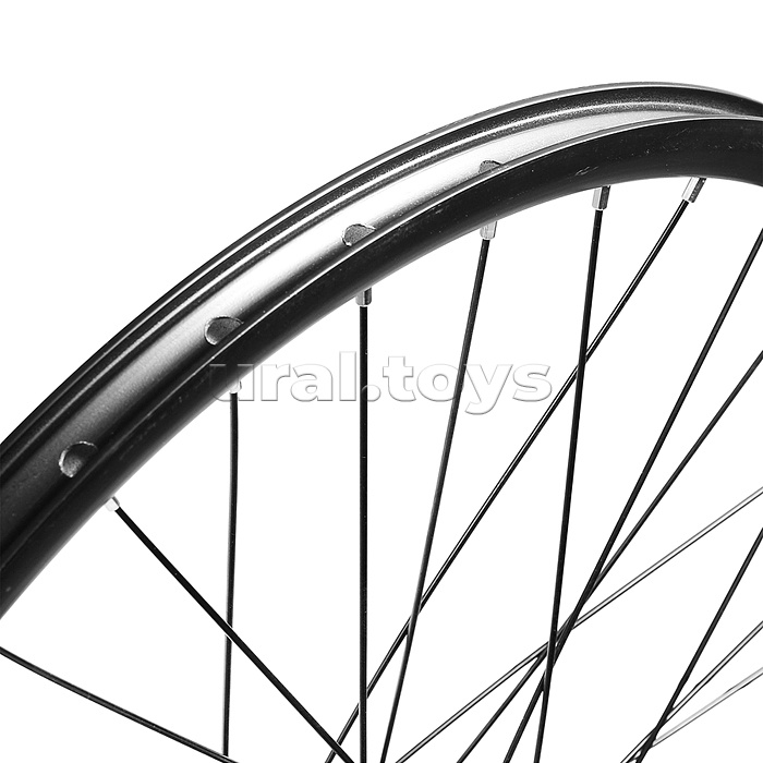 Колесо велосипедное 24" заднее в сборе, алюминий, под трещ, диск 6-болт, без гаек