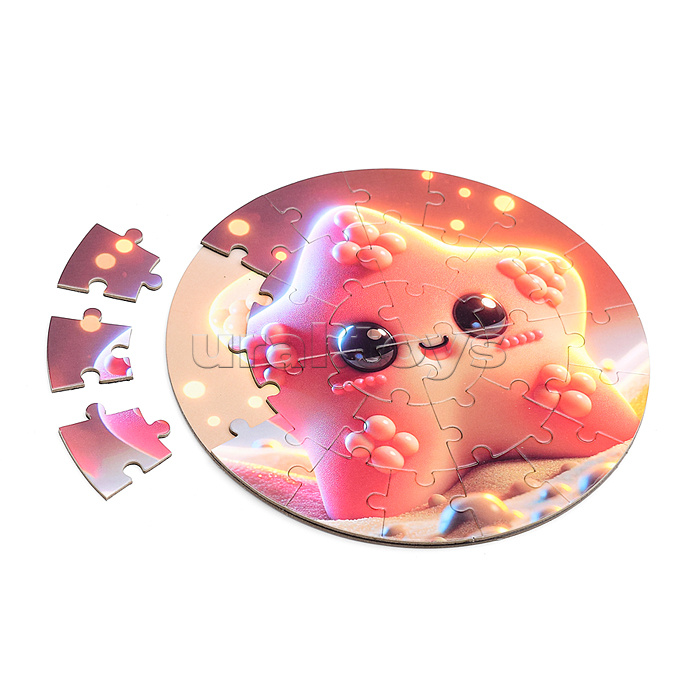 Пазл магнитный "Зверята" круглый