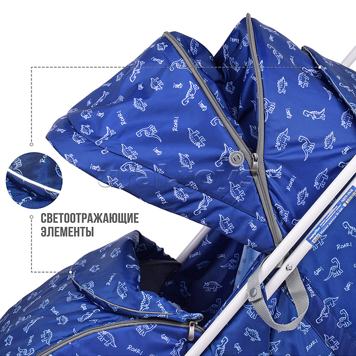 Коляска комбинированная "Наши детки 3-1К" (принт с динозавриками)