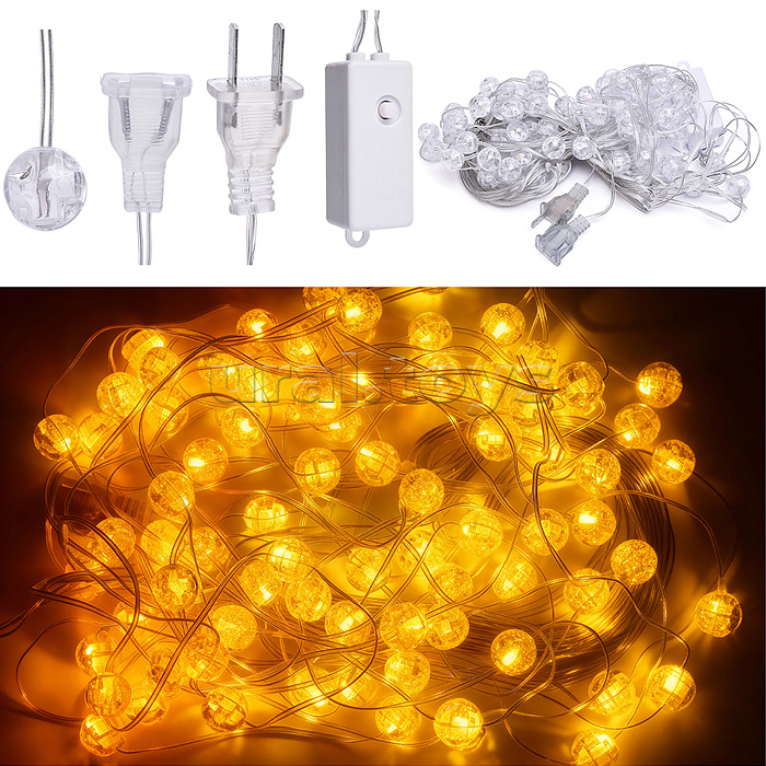 Электрогирлянда интерьерная "Шарики", цвет белый теплый