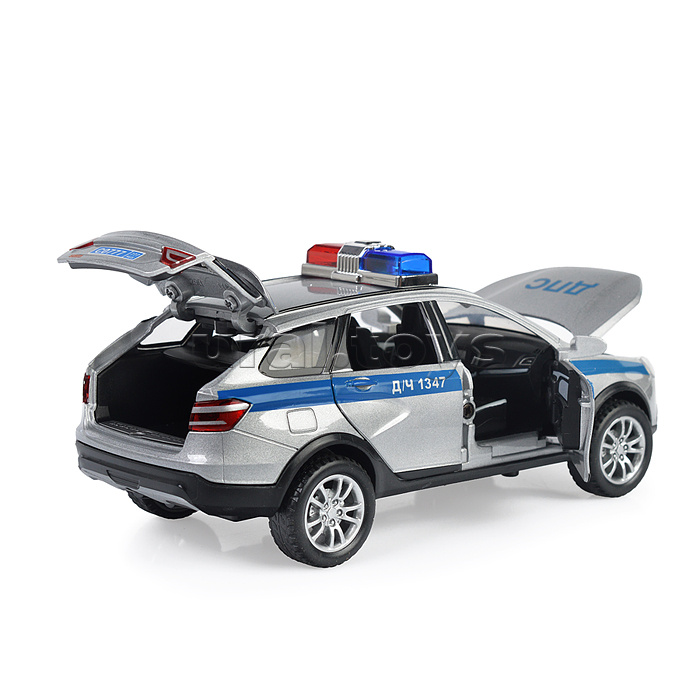 Машина металл LADA Sw Cross Полиция 17,5 см, (двери,свет-звук) в коробке Машина металл LADA Sw Cross Полиция 17,5 см, (двери,свет-звук) в коробке