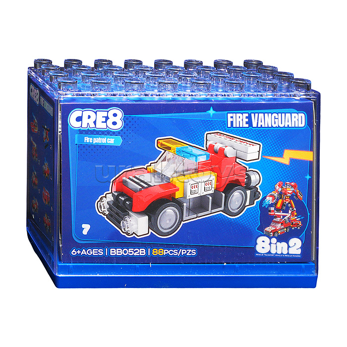 Конструктор "Робот-пожарный" 8 в 1 в коробке