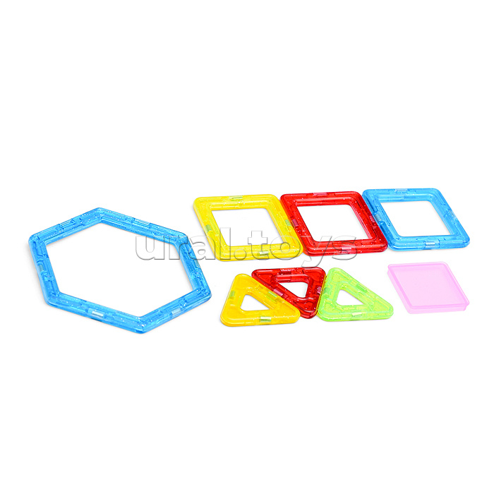 Конструктор магнитный (размер деталей малый) 57 дет., Упаковка: пластиковая подложка в плёнке.