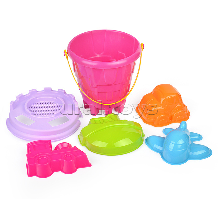 Набор песочный №8 (ведро+фомочки транспорт 4 шт.)