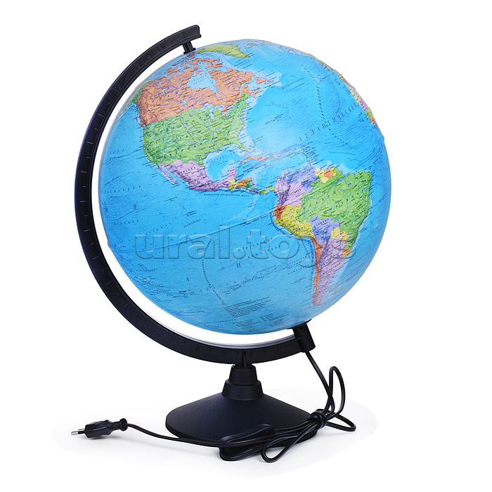 Глобус Земли политический 320мм с подсветкой Рельефный Классик