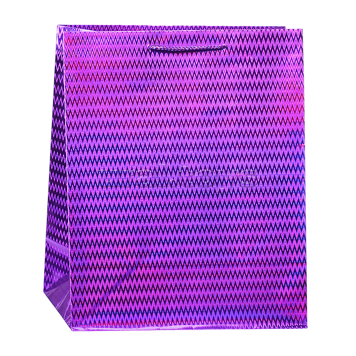 Пакет подарочный голография размер l, 4 цвета