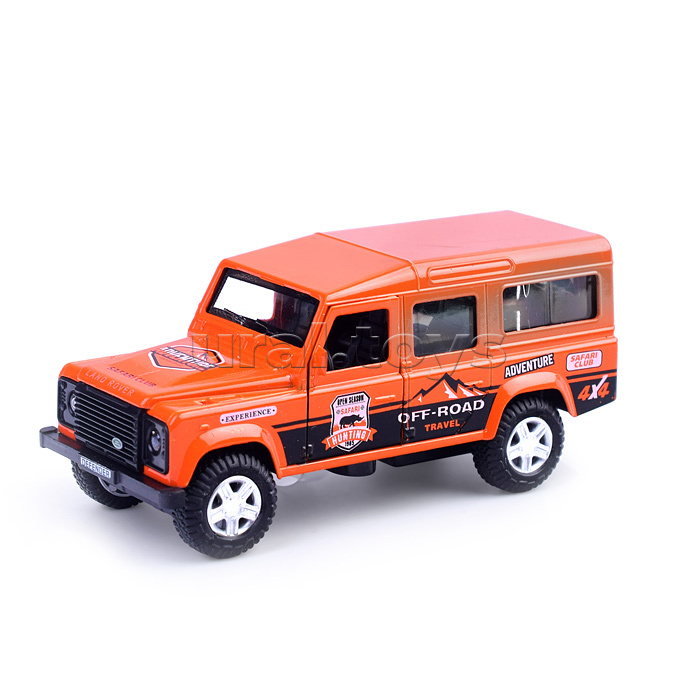 Машина металл Land Rover Спорт 12 см, (свет-звук, двери, багаж, оранж.) инерц., в коробке