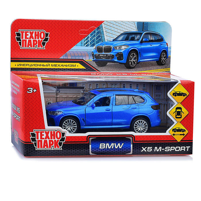 Машина металл. BMW X5 M-sport 12 см. (открыв. двери, багаж, синяя) в коробке