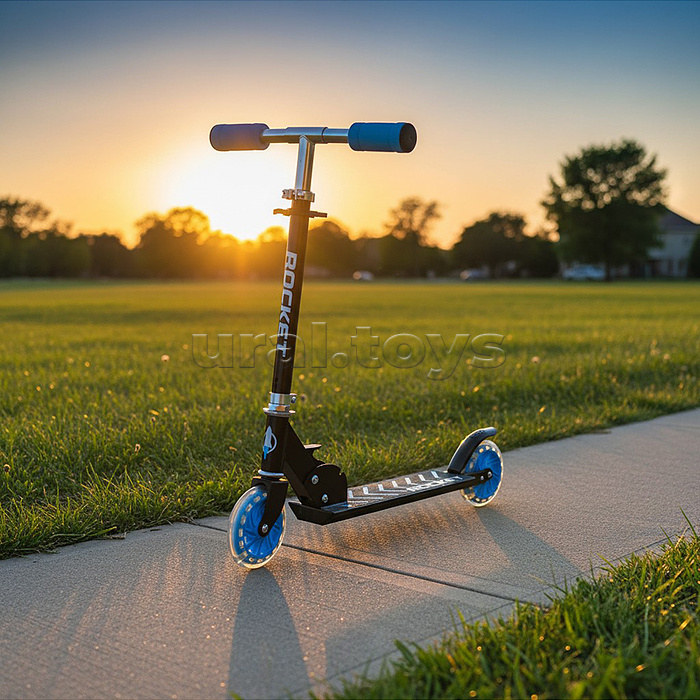 Самокат-снегокат, складной, в коробке (синий)