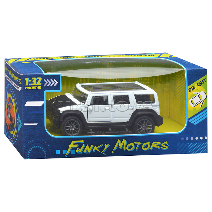 Белая инерционная машинка Сафари die-cast,1:32, открывающиеся двери Белая инерционная машинка Сафари die-cast,1:32, открывающиеся двери