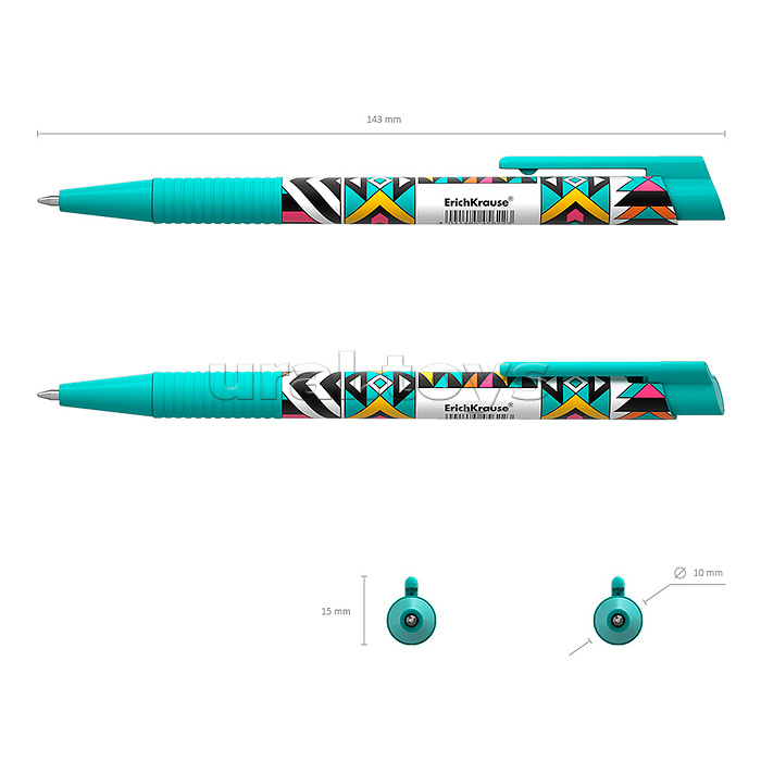 Ручка шариковая автоматическая ColorTouch Matic&Grip Ornament 0.7, цвет чернил синий