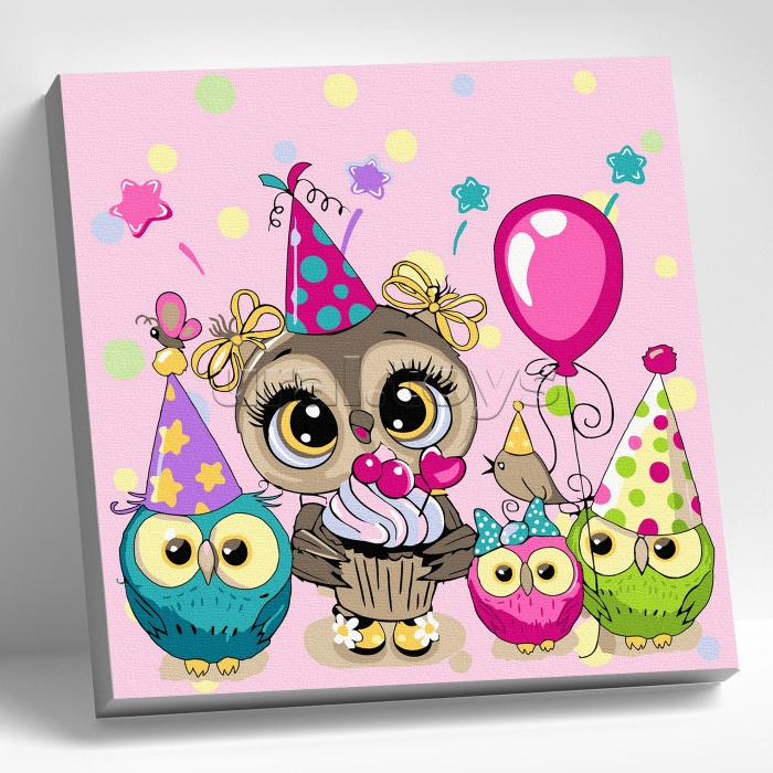 Картина по номерам 20х20 "Идем в гости" (18 цветов)