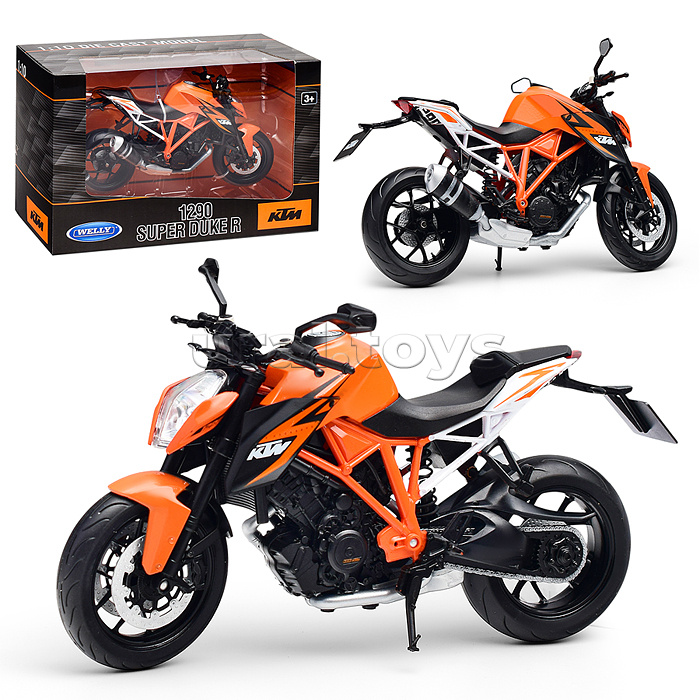 Мотоцикл 1:10 KTM 1290 Super Duke R, оранжевый Мотоцикл 1:10 KTM 1290 Super Duke R, оранжевый