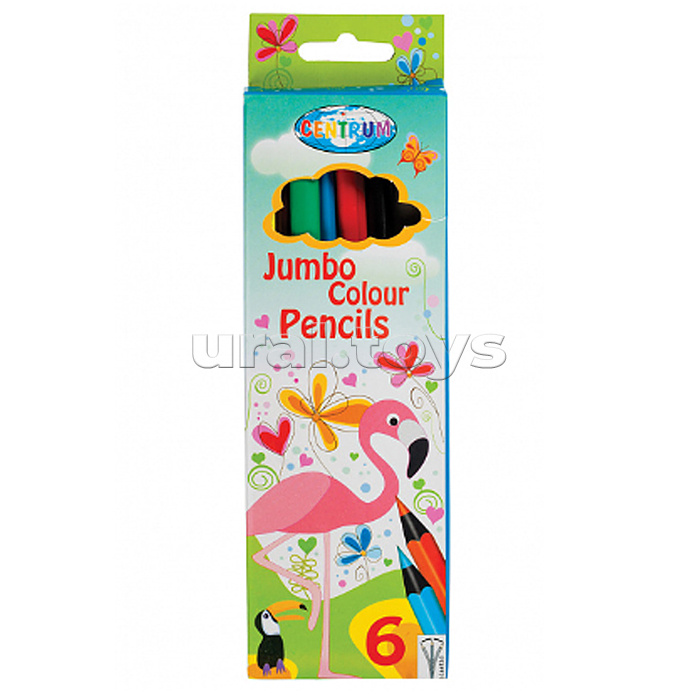 Карандаши цветные пластиковые 6 цв. "Jumbo Giraffe" трехгранные