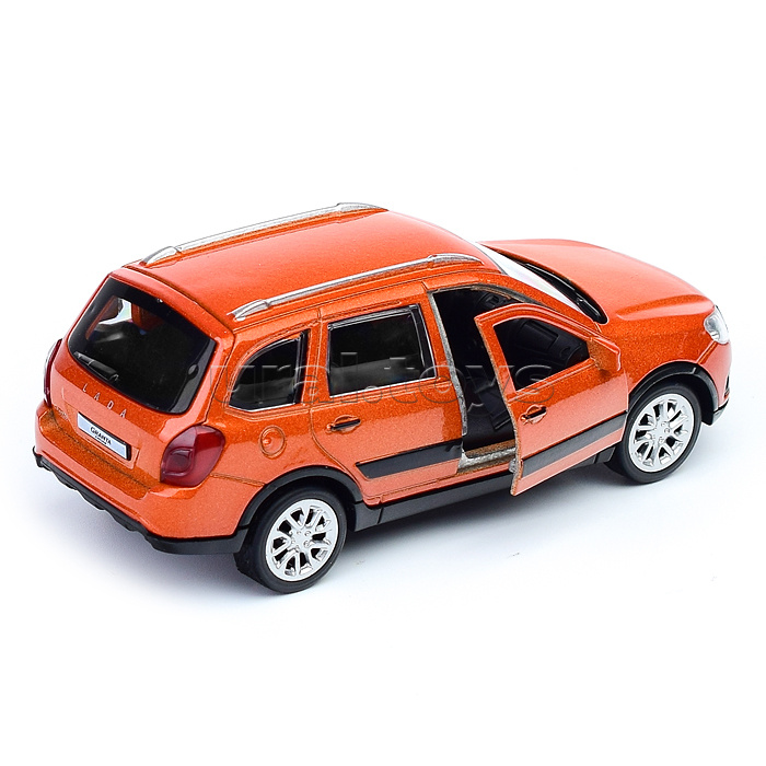 Машина металл Lada Granta Cross 12 см, (двери, багаж, инерц, золотой)