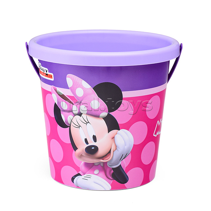 Набор Disney «Минни» №12: ведро с наклейкой, ситечко "Солнышко", лопатка №5, грабельки №5, 2 формочки, лейка №10