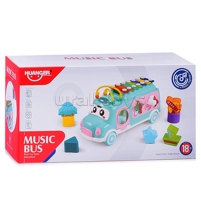 Сортер-металлофон "Музыкальный автобус" в коробке